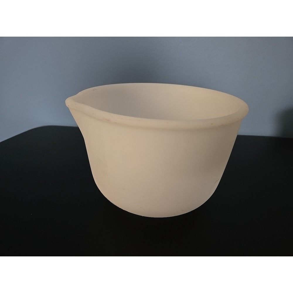 Vintage Glasbake 20CJ Mixmaster Sunbeam Large White Milk Glass Mixer Mixing Bowl